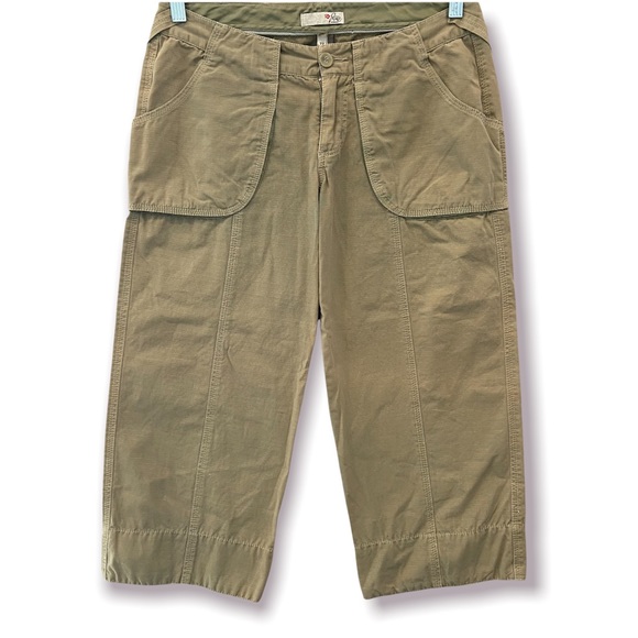 JOIE Gorpcore Khaki Utility Capri Pants Y2K Pedal Pushers Size 27 - Picture 1 of 7